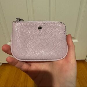 Kate Spade Pebbled Leather Coin Purse in Violet Mist